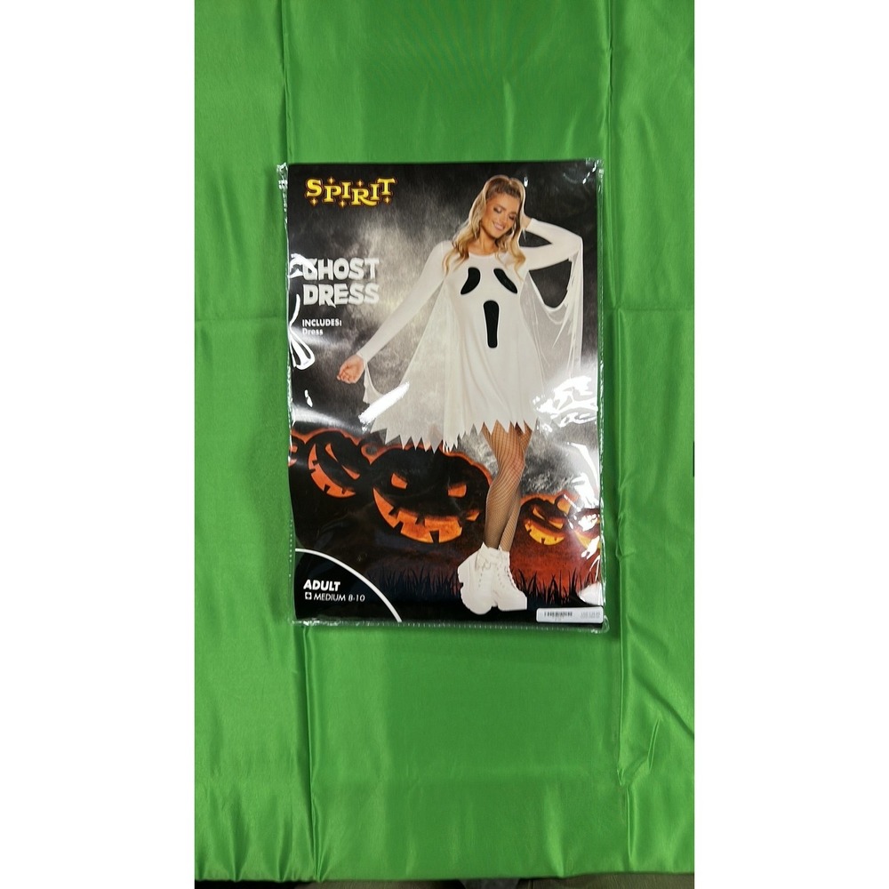 Spirit Halloween Ghost Dress Costume Adult Womens Size Medium 8-10 White